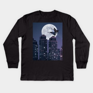 Butterfly meets moon Kids Long Sleeve T-Shirt